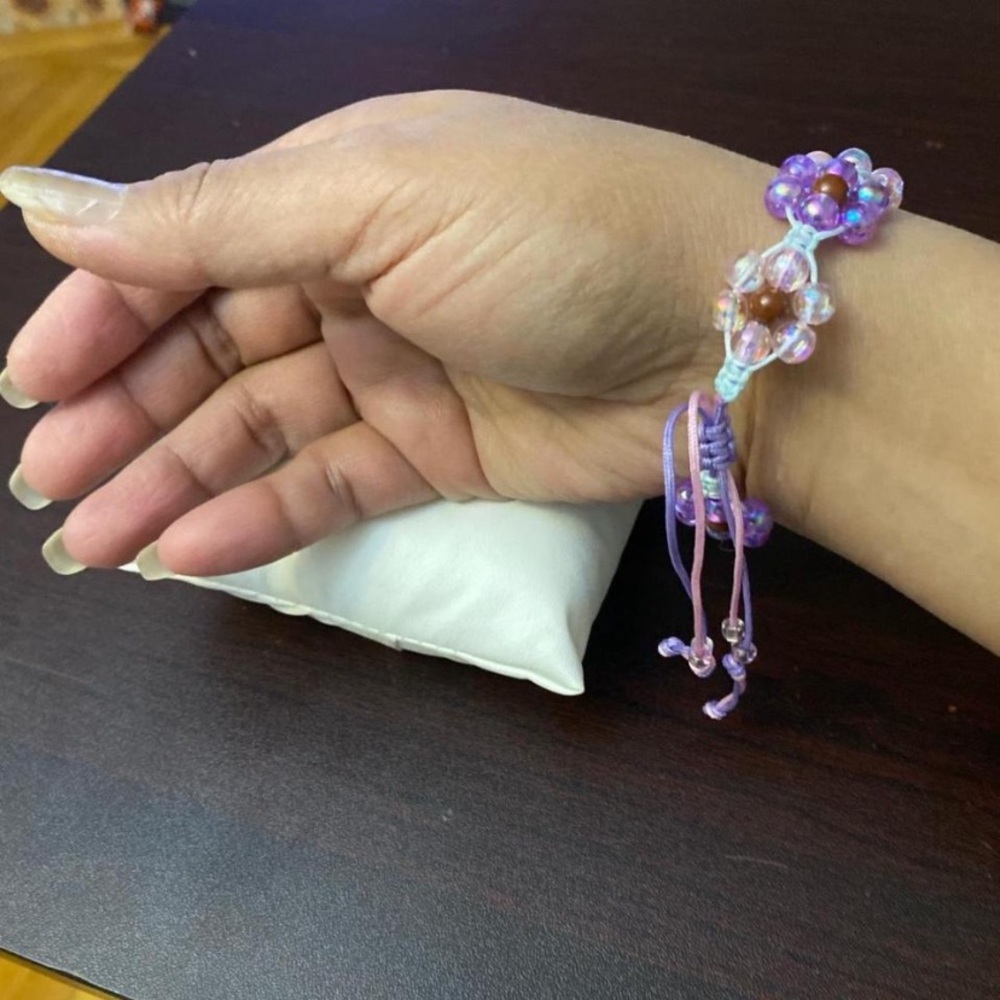 Purple Flower Macrame knotted Bracelet